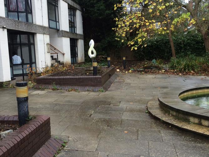 Wolfson College gardens - Before