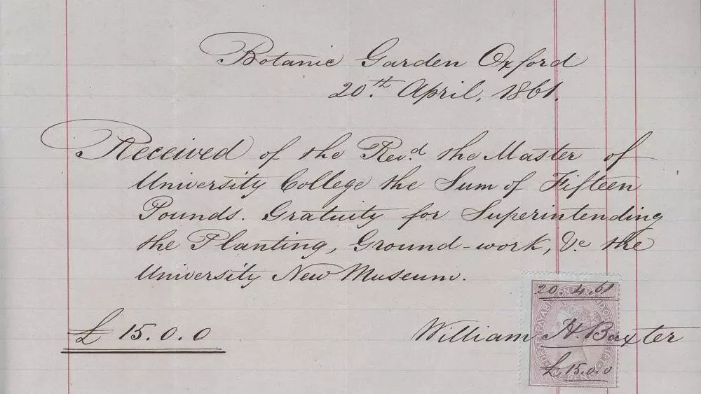 bill to oxford botanic garden for planting