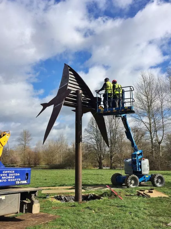 Swift tower being installed